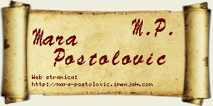 Mara Postolović vizit kartica